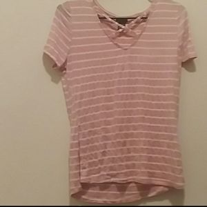 Rue21 pink white striped shirt
